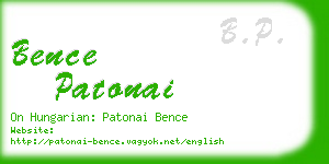 bence patonai business card